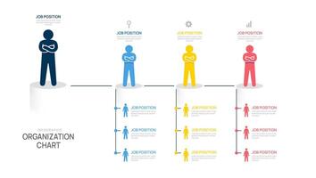 organization chart Infographic template for with business avatar icons. illustration. vector