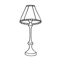 minimalist lampshade with rounded fringe - hand drawn line art vector