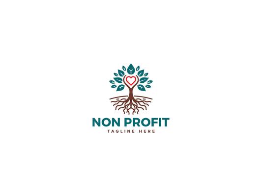 Fresh Nonprofit Logo Concepts, Community Care and Support Logos with Heart Tree Leaf