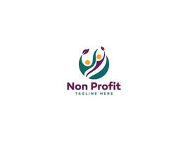 Empowered Nonprofit Logos, Visuals of Transformation with Globe People Leaf vector