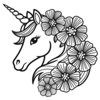 magical unicorn with rainbow png