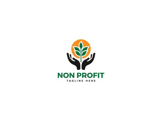 Innovative Non Profit Emblems, Visualizing Community Impact with Hand Sun Tree Leaf
