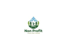 Trailblazing Non Profit Logos, Designs that Inspire Change with Drop Forest Pine Tree People vector