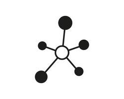 Hub networks connections system symbol line icon. Molecule or atom structure, communications social media contacts. Abstract share or business infrastructure. vector