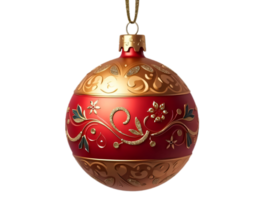 Detailed and colorful Christmas ornaments with transparent background png