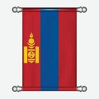 The flag of mongolia is shown on a white background vector