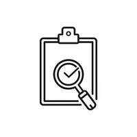 Checklist with magnifying glass icon illustration vector