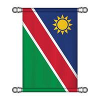 The flag of namibia on a white background vector