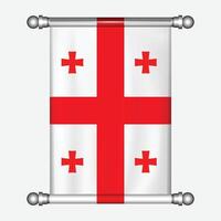 The flag of georgia is shown on a white background vector