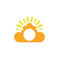 Sunrise and cloud icon vector