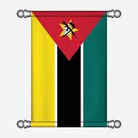 The flag of mozambique is shown in a flagpole vector