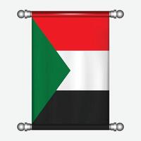 The flag of sudan is shown on a white background vector
