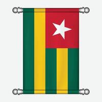 The flag of togo is shown in a white frame vector