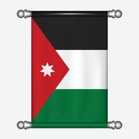 Jordan flag, illustration, isolated on white background vector
