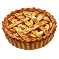 Lattice-Crust Apple Pie with a Golden Hue png