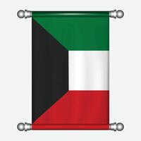 The flag of kuwait is shown on a white background vector