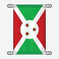 The flag of burundi is shown on a white background vector