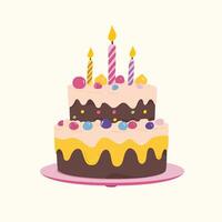 Simple and Elegant Birthday Cake on Clean Canvas vector