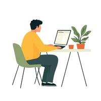 Tech-Savvy Individual Working on Computer vector