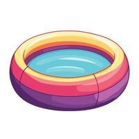 Lightweight and Colorful Inflatable Pool Illustration vector