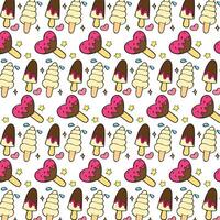 ice cream and hearts fabric by kawaii on spoonflower - custom fabric vector