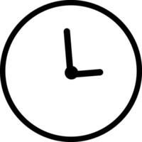 Clock Icon , A simple illustration of a clock face with hands pointing to three o'clock vector