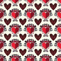 A pattern with hearts and mice on it vector