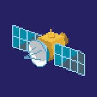 satellite pixel art, illustration on isolated background. vector