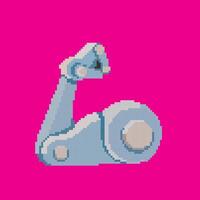 robot hand pixel art, illustration on isolated background. vector