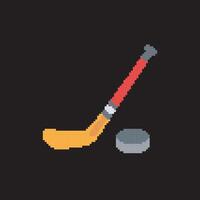 hockey tool pixel art, illustration on isolated background. vector