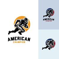 Abstract American football player in action vector