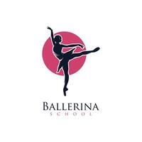 Silhouette ballet dancer woman dancing in a pose or position vector