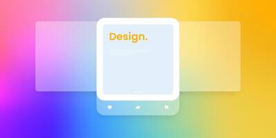Social media mock up collection. Colorful social media interface. vector