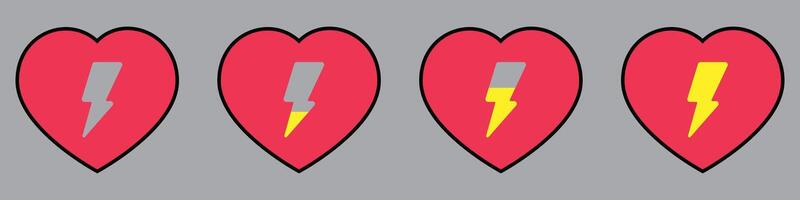 Power of love haert energy empty to full illustration graphic vector
