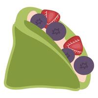 Vegan Crepes With Berry Compote And Chocolate vector