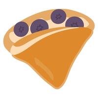 Crepes with Banana, Chocolate and Berries vector
