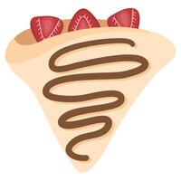 crepes or blinis with chocolate cream vector