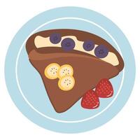 Crepes Filled with Banana and Chocolate vector