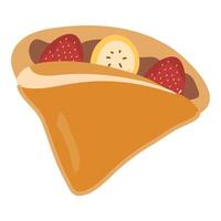 Crepes Stuffed with Strawberries and Bananas vector