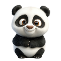 Sitting Panda Character On Transparent Background png