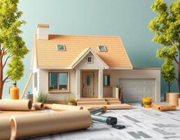 House building and repair concept photo
