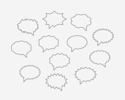 Set talk bubbles speech . Blank empty bubble icon design elements. Chat on line symbol template. Collection dialogue balloon stickers silhouette. vector