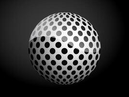 Abstract pattern cover black and white 3D ball. illustration on dark background. vector