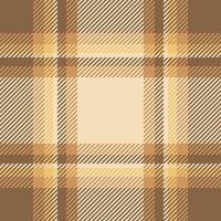 Satin tartan check textile, finish fabric background. Naked plaid pattern seamless texture in orange and light colors. vector