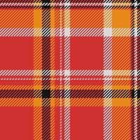 Give plaid fabric , bathroom tartan seamless pattern. Advertising texture check textile background in red and orange colors. vector