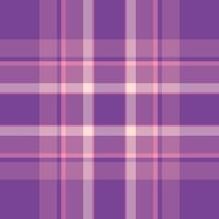 Stitched plaid background pattern, grungy textile seamless. Drawing tartan fabric texture check in pink and purple colors. vector