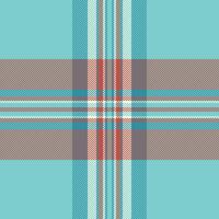 Real textile tartan pattern, grid texture seamless fabric. List background plaid check in teal and red colors. vector