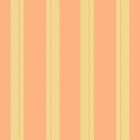 Throw stripe textile, femininity fabric vertical lines. Over background seamless texture pattern in orange and yellow colors. vector