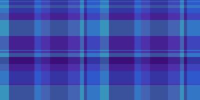 Wide fabric texture check, menu background textile plaid. Single pattern tartan seamless in blue and indigo colors. vector