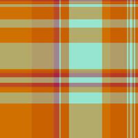 Daisy seamless textile, tile pattern fabric check. Colour plaid background texture tartan in orange and yellow colors. vector